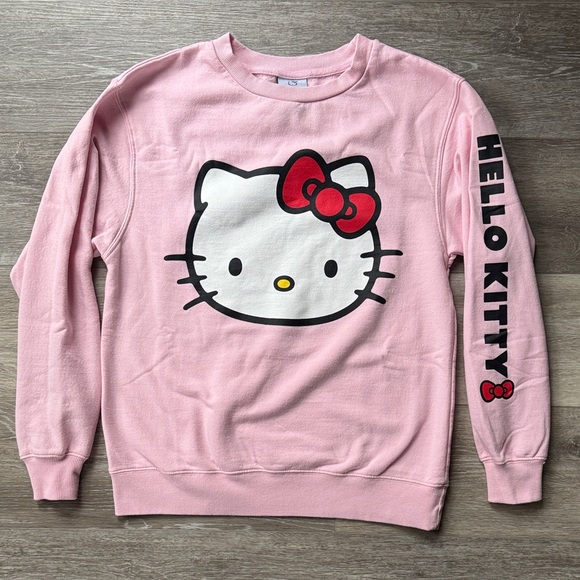 Hello Kitty Tops - Hello Kitty Pink Sweatshirt with Red Bow NWOT